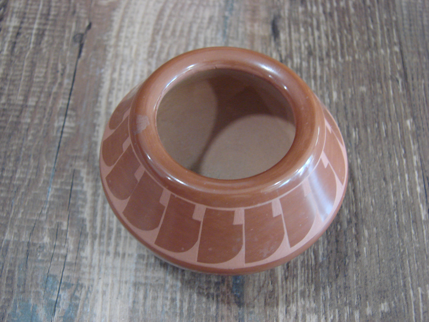 Small Native American Santa Clara Hand Coiled Clay Pottery by Annie