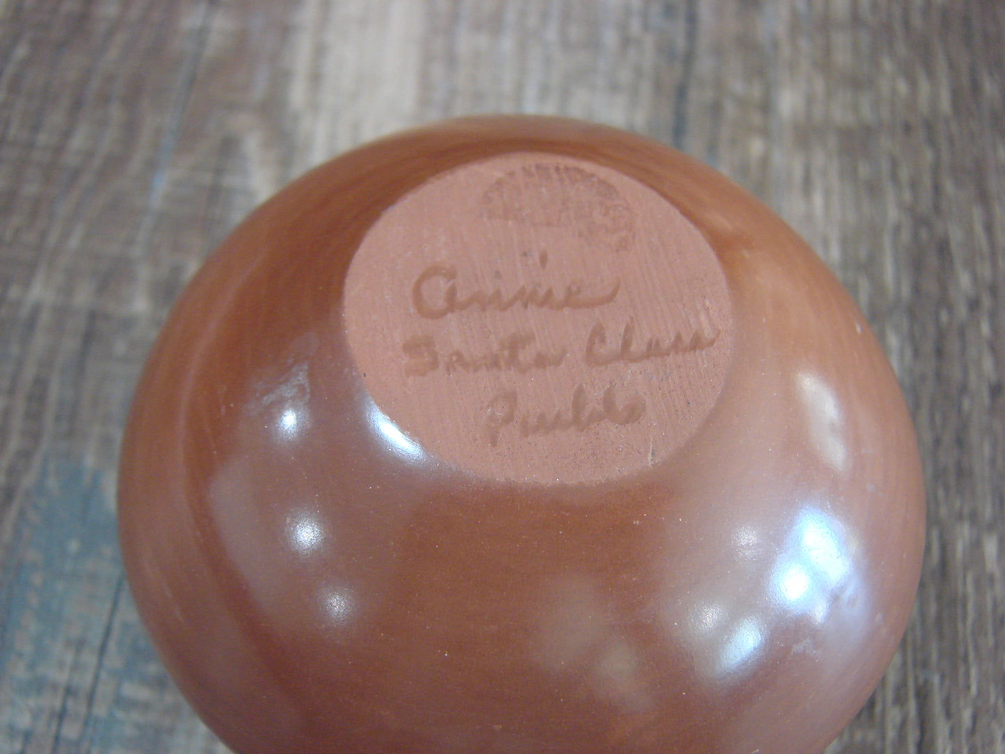 Small Native American Santa Clara Hand Coiled Clay Pottery by Annie