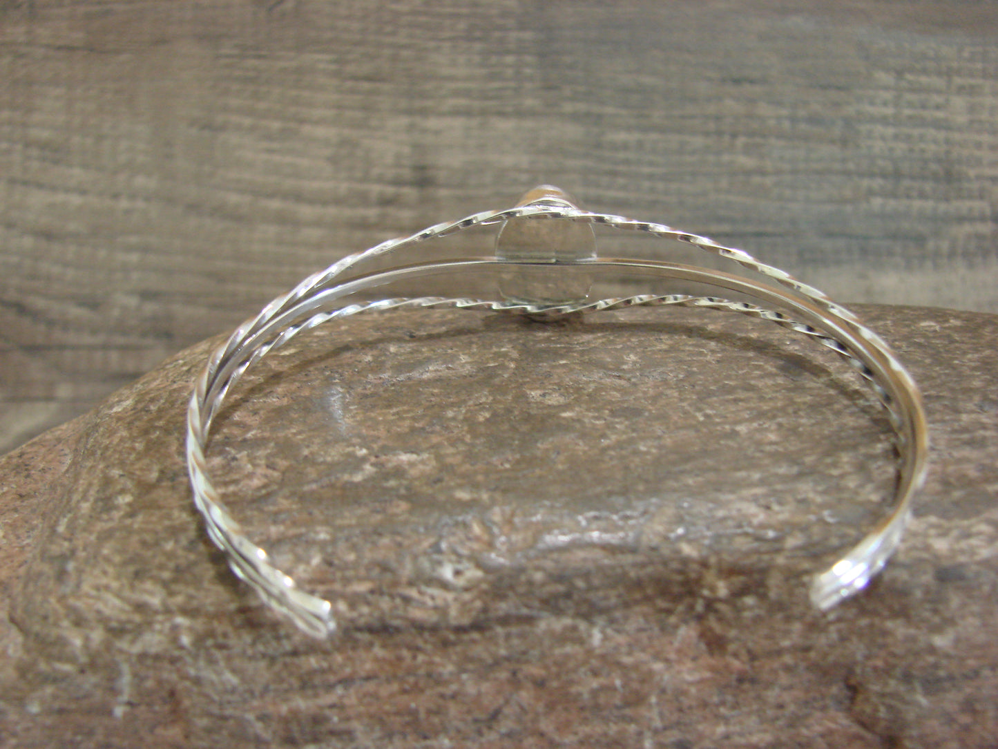 Native American Sterling Silver & Blue Opal Bracelet by Alice Saunders