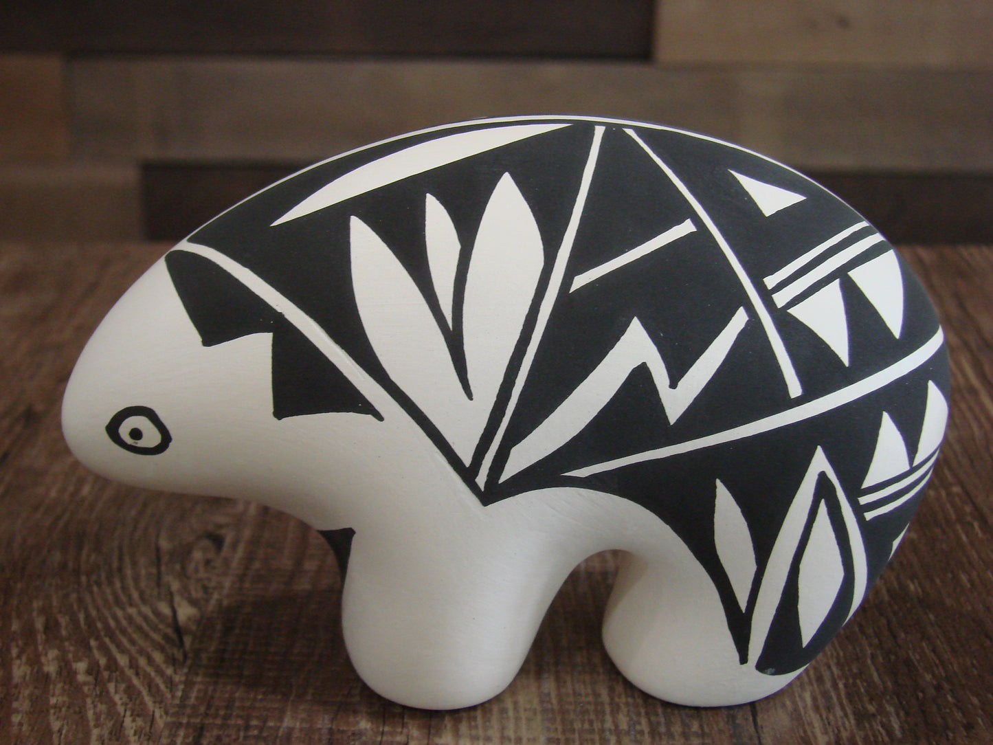 Native American Hand Painted Acoma Bear Pottery by Concho