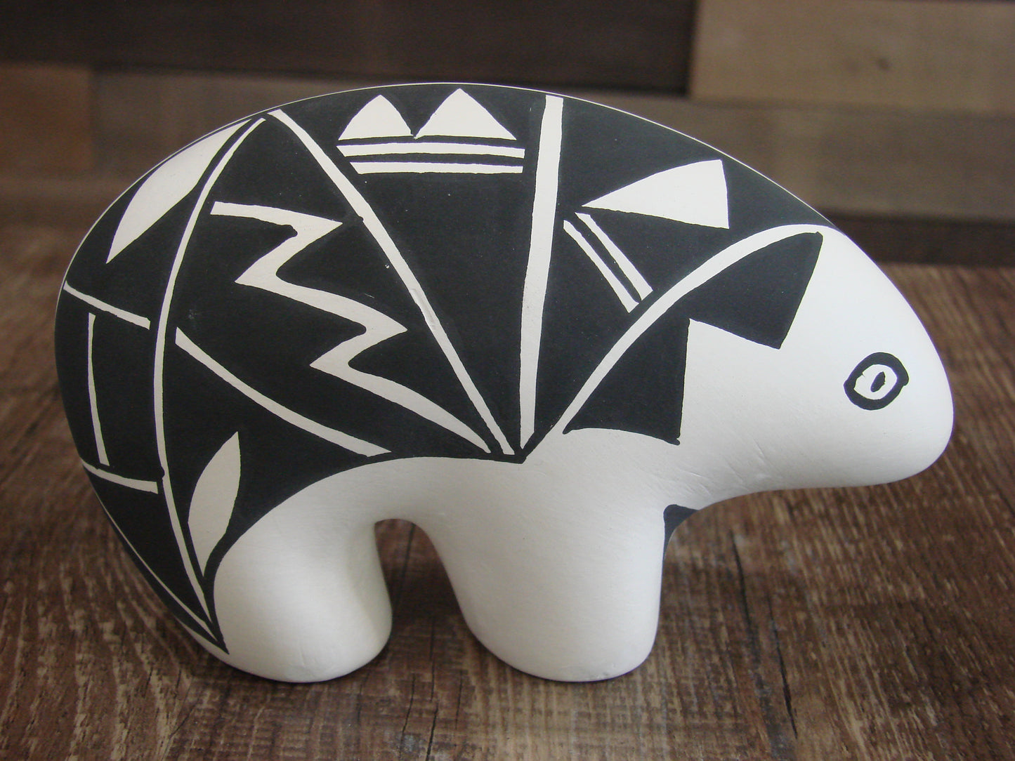 Native American Hand Painted Acoma Bear Pottery by Concho