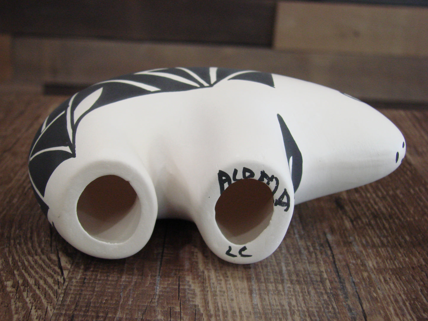 Native American Hand Painted Acoma Bear Pottery by Concho