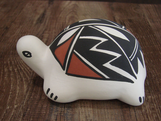 Native American Hand Painted Acoma Turtle Pottery by Concho