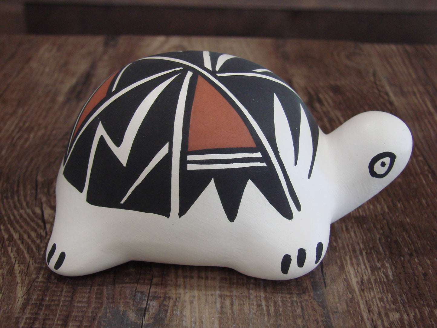 Native American Hand Painted Acoma Turtle Pottery by Concho