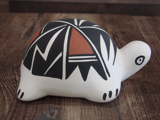 Native American Hand Painted Acoma Turtle Pottery by Concho