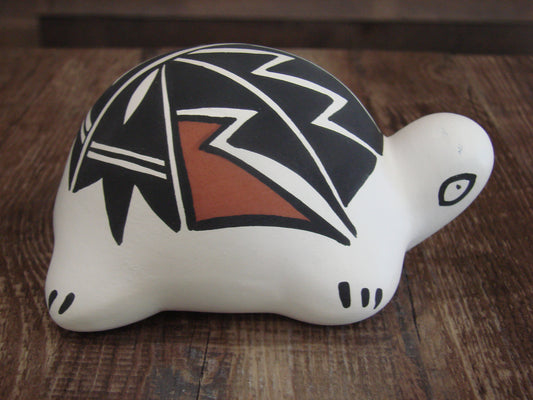 Native American Hand Painted Acoma Turtle Pottery by Concho
