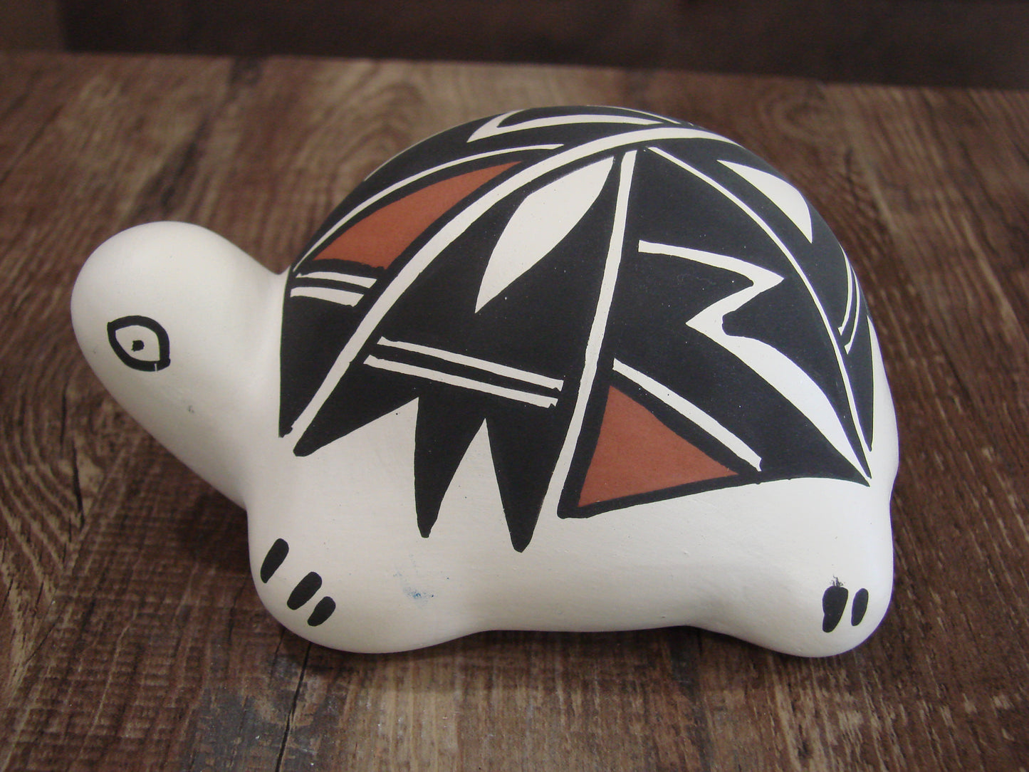 Native American Hand Painted Acoma Turtle Pottery by Concho