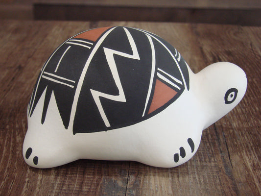 Native American Hand Painted Acoma Turtle Pottery by Concho