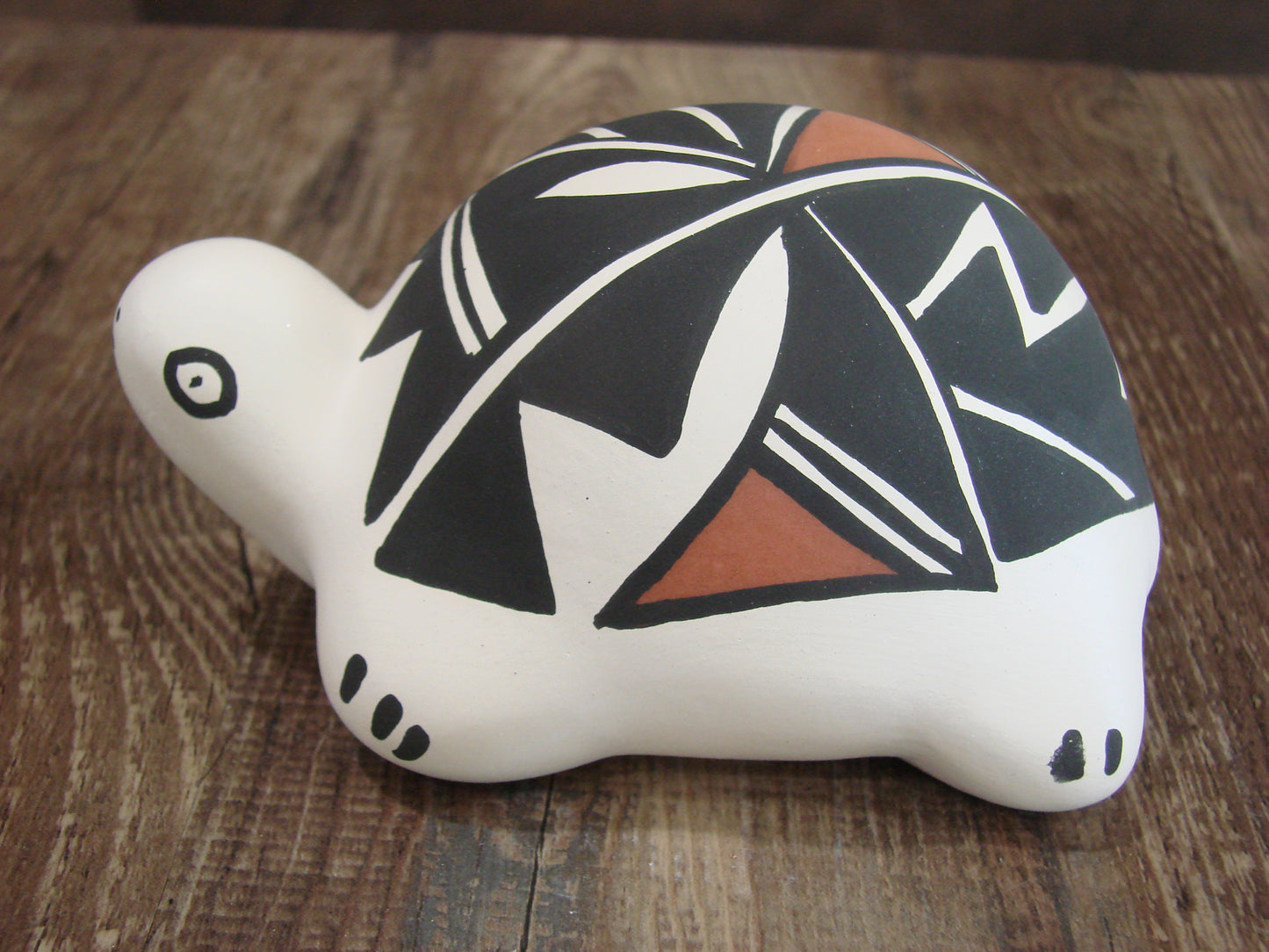 Native American Hand Painted Acoma Turtle Pottery by Concho
