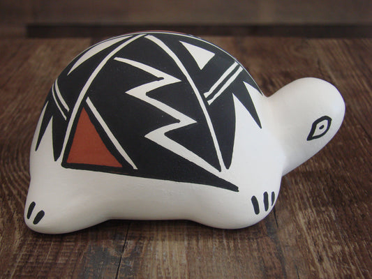 Native American Hand Painted Acoma Turtle Pottery by Concho
