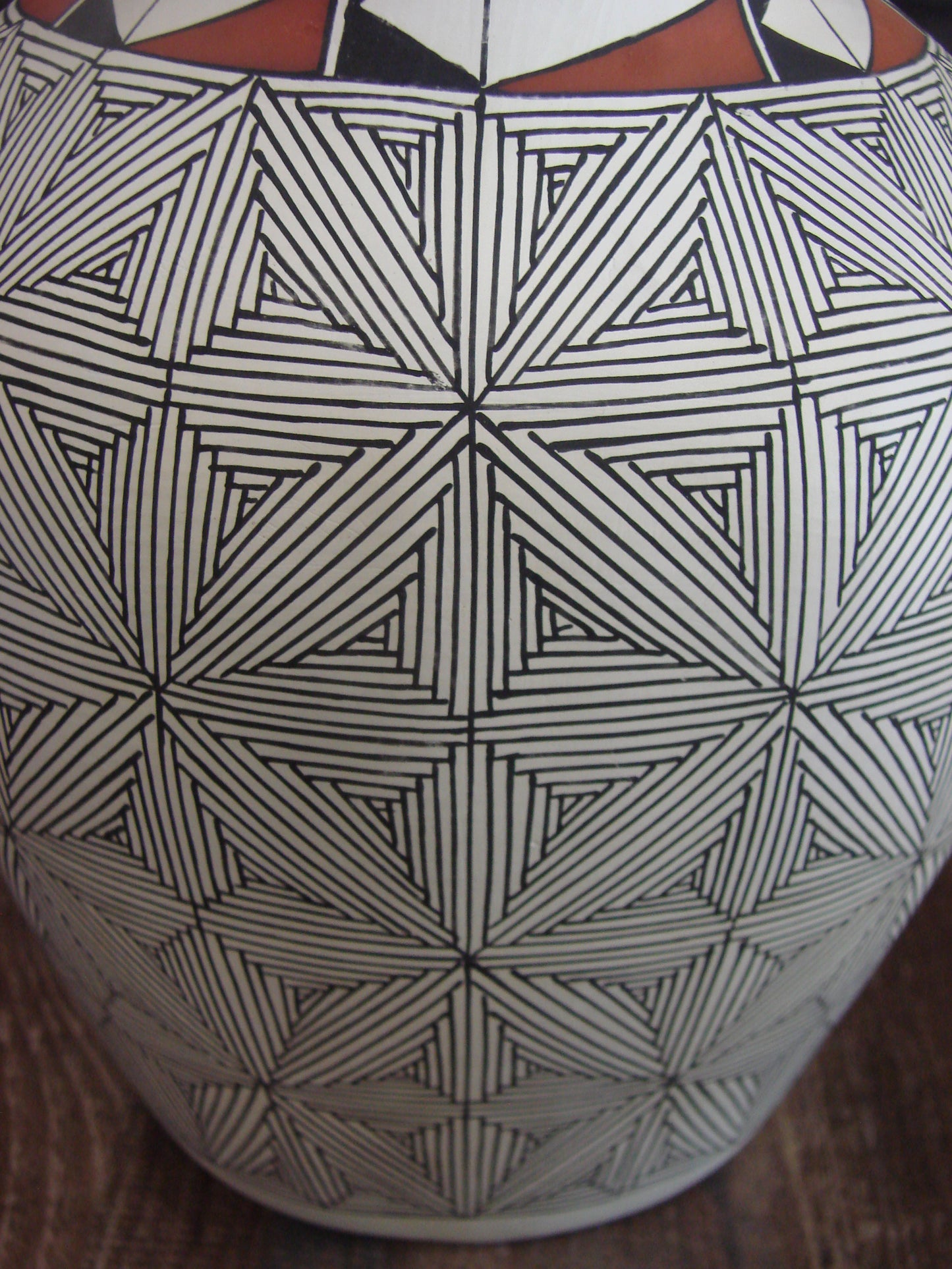 Native American Acoma Pueblo Fine Line Hand Painted Wedding Vase by D. Malie