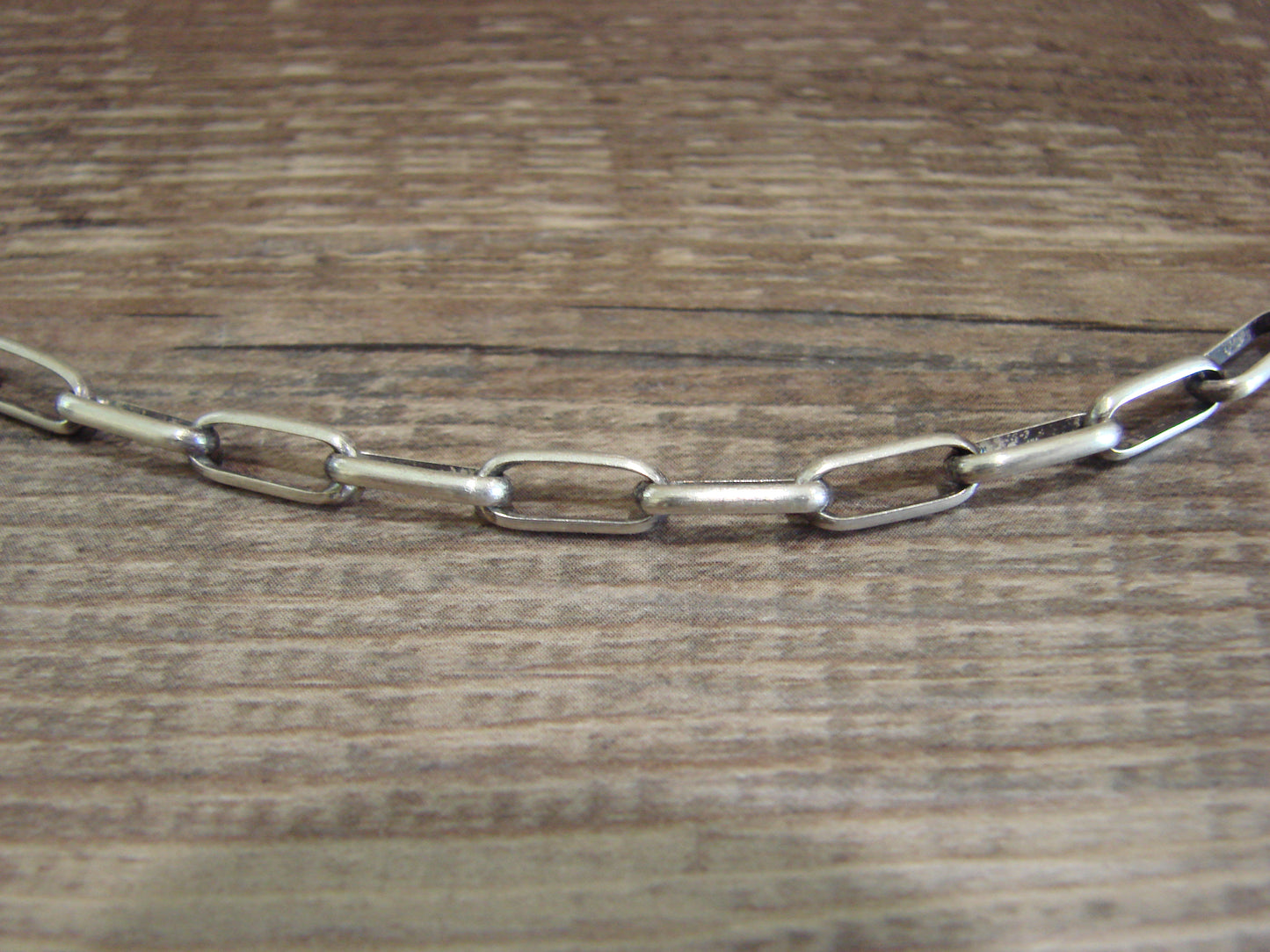 Native American Hand Made Sterling Silver 24" Chain Link Necklace - Sally Shirley