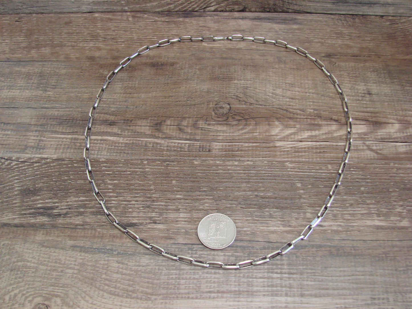 Native American Hand Made Sterling Silver 24" Chain Link Necklace - Sally Shirley