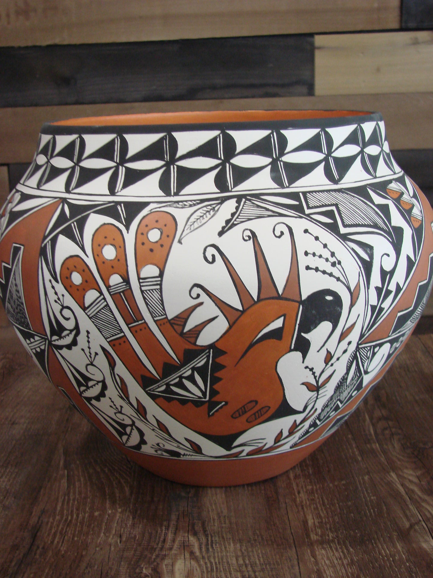 Native American Acoma Fine Line Hand Painted Pottery by R. Trujillo