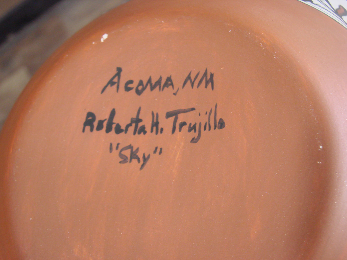 Native American Acoma Fine Line Hand Painted Pottery by R. Trujillo