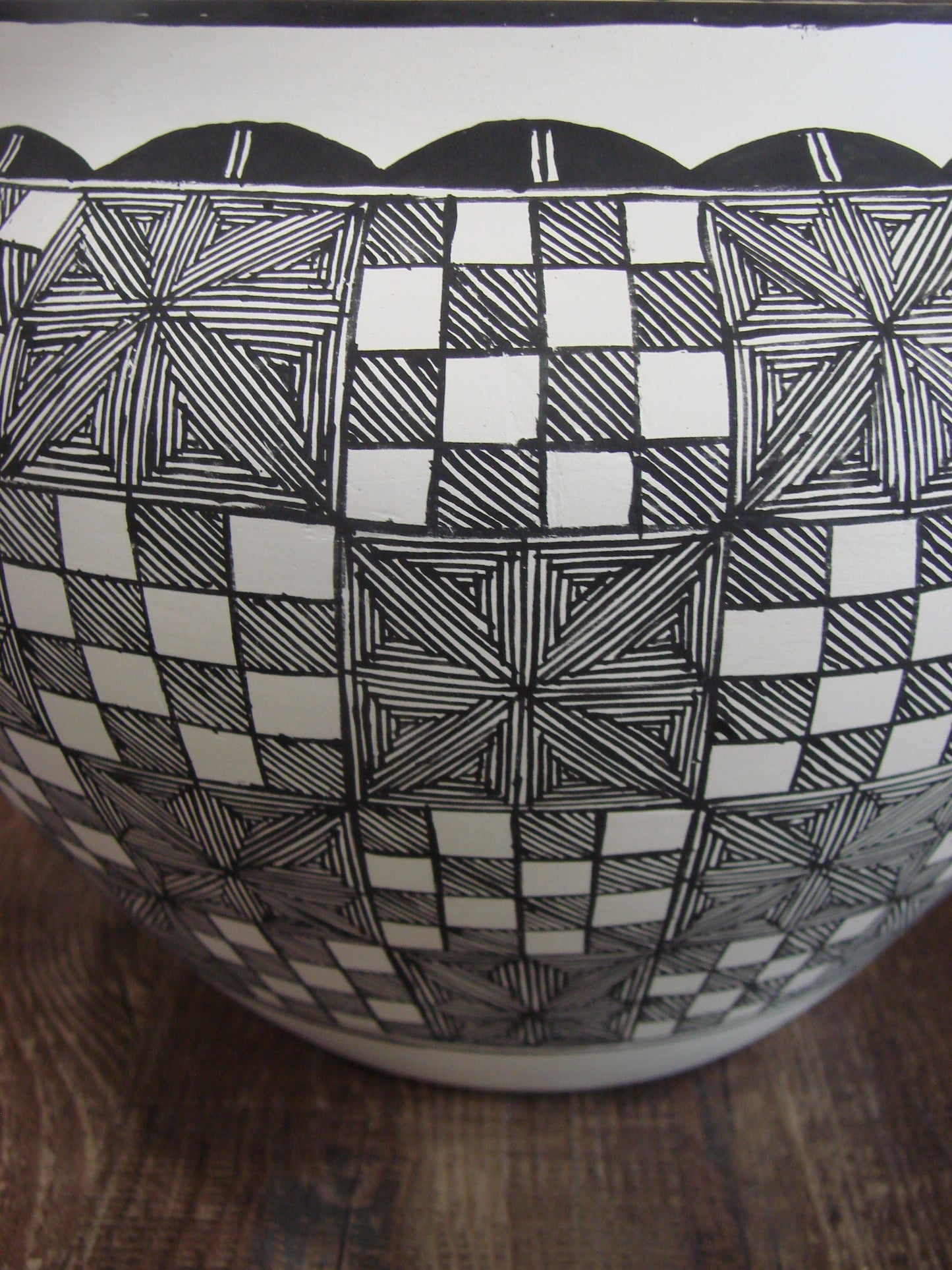 Native American Acoma Fine Line Hand Painted Pottery by R. Trujillo
