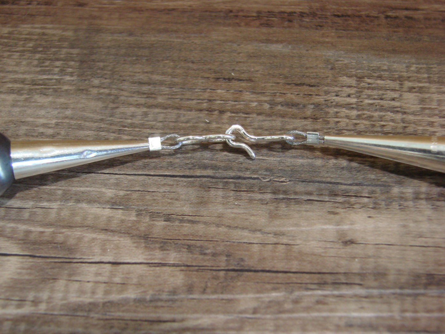 Native American Sterling Silver Hand Stamped Navajo Pearl 31" Necklace Set by Cooley
