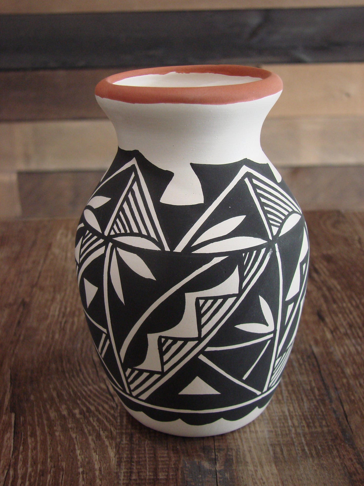 Native American Hand Painted Acoma Pottery Vase by Concho