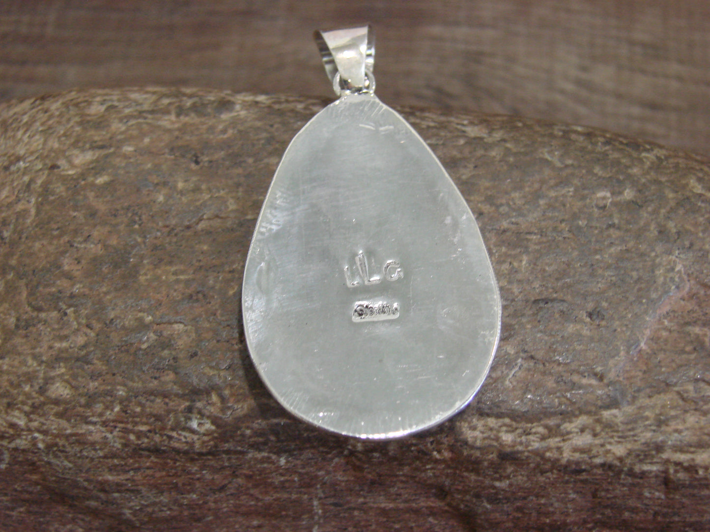 Native American Sterling Silver & Multi Stone Inlay Pendant by Lamy