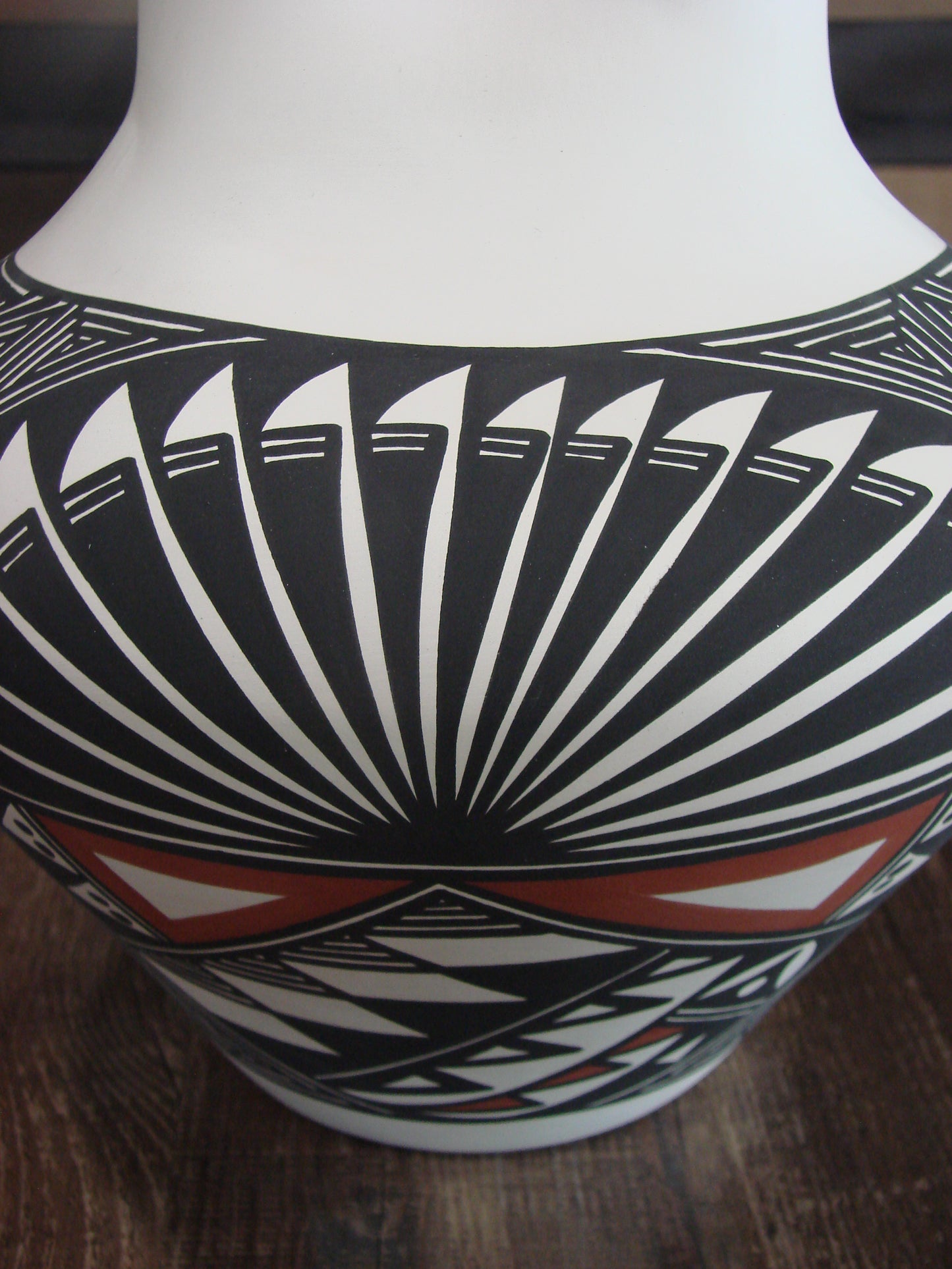 Native American Fine Line Hand Painted Wedding Vase Pottery by Victorino
