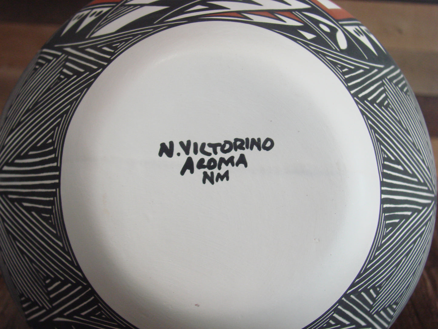 Native American Fine Line Hand Painted Wedding Vase Pottery by Victorino