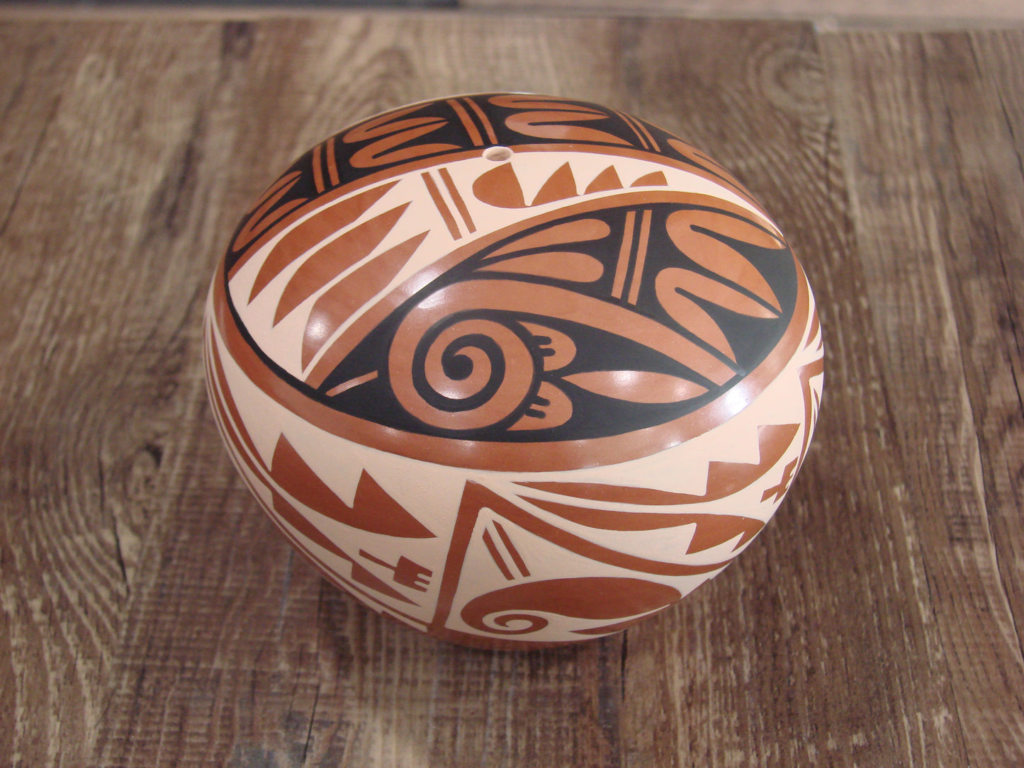 Native American Indian Handmade Clay Seed Pot by CG Loretto
