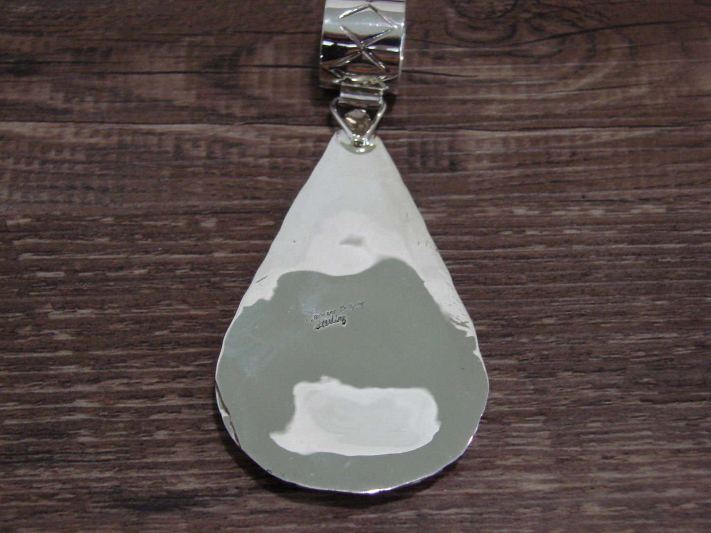 Native American Sterling Silver & Coral Cluster Pendant Signed Begay