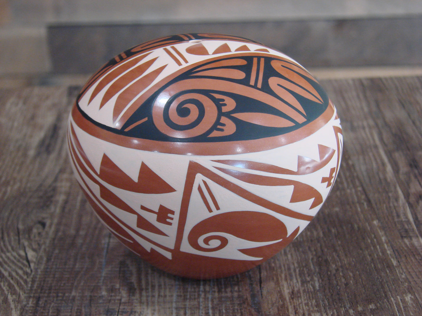 Native American Indian Handmade Clay Seed Pot by CG Loretto