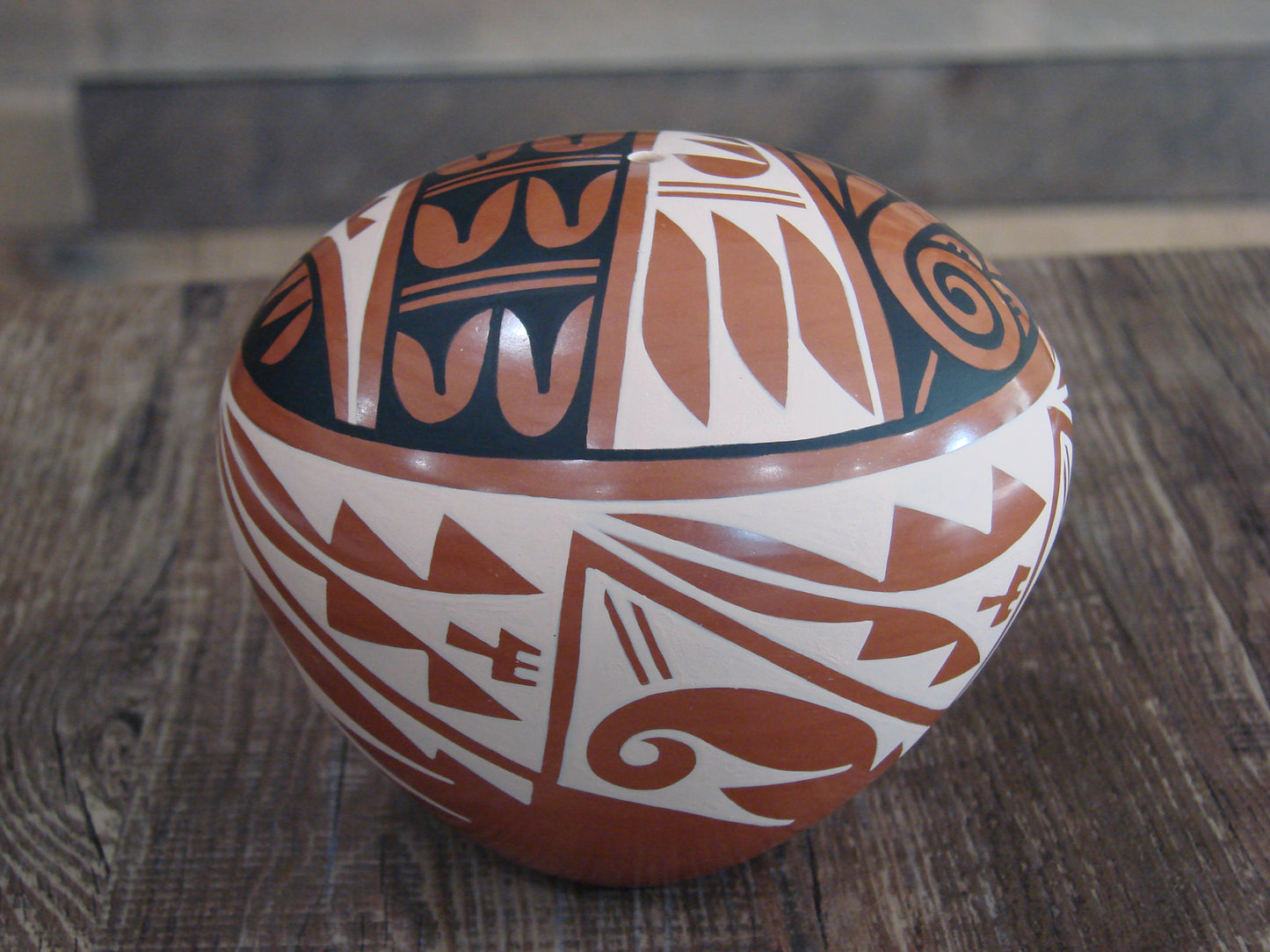 Native American Indian Handmade Clay Seed Pot by CG Loretto