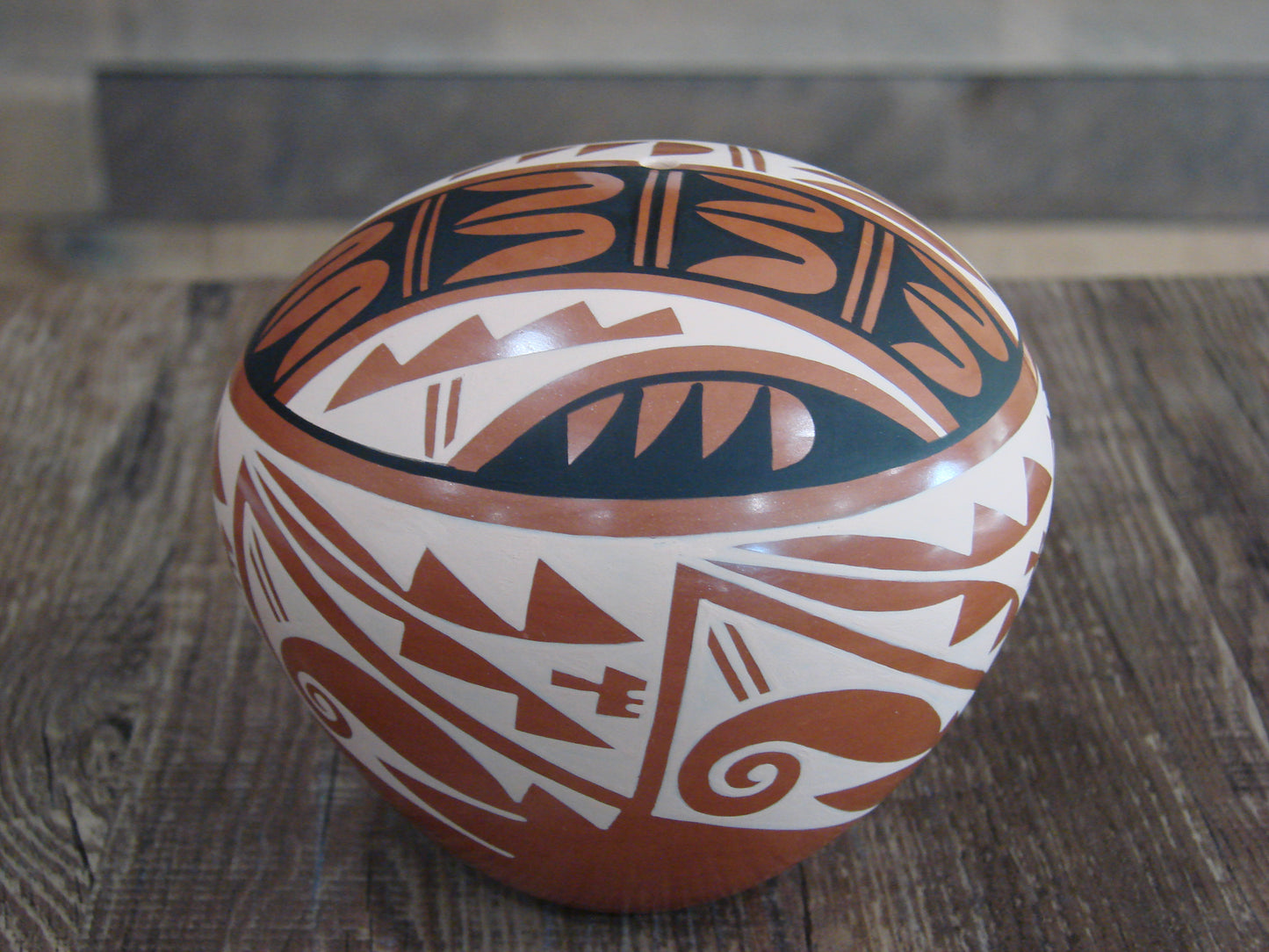 Native American Indian Handmade Clay Seed Pot by CG Loretto