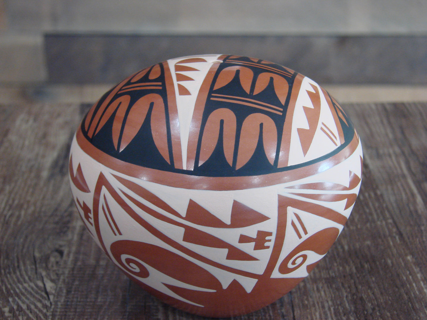 Native American Indian Handmade Clay Seed Pot by CG Loretto
