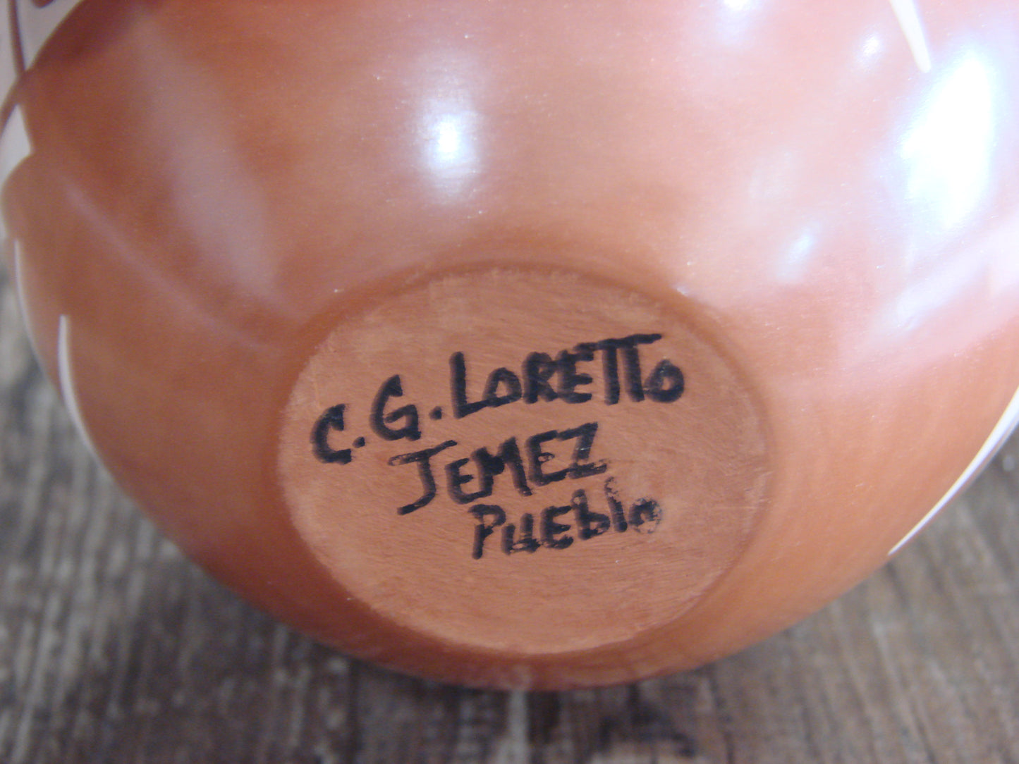 Native American Indian Handmade Clay Seed Pot by CG Loretto
