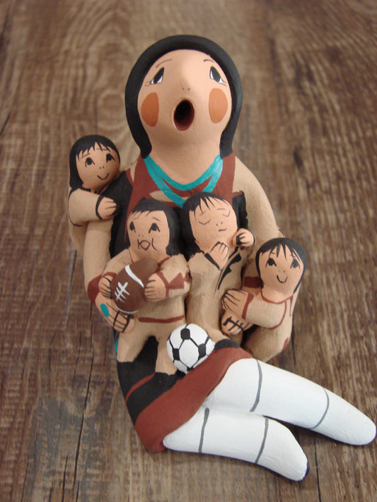 Native American Jemez Hand Sculpted Clay Storyteller by Lucero