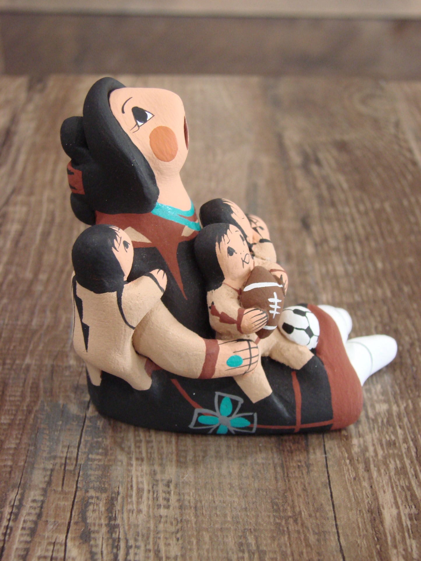 Native American Jemez Hand Sculpted Clay Storyteller by Lucero