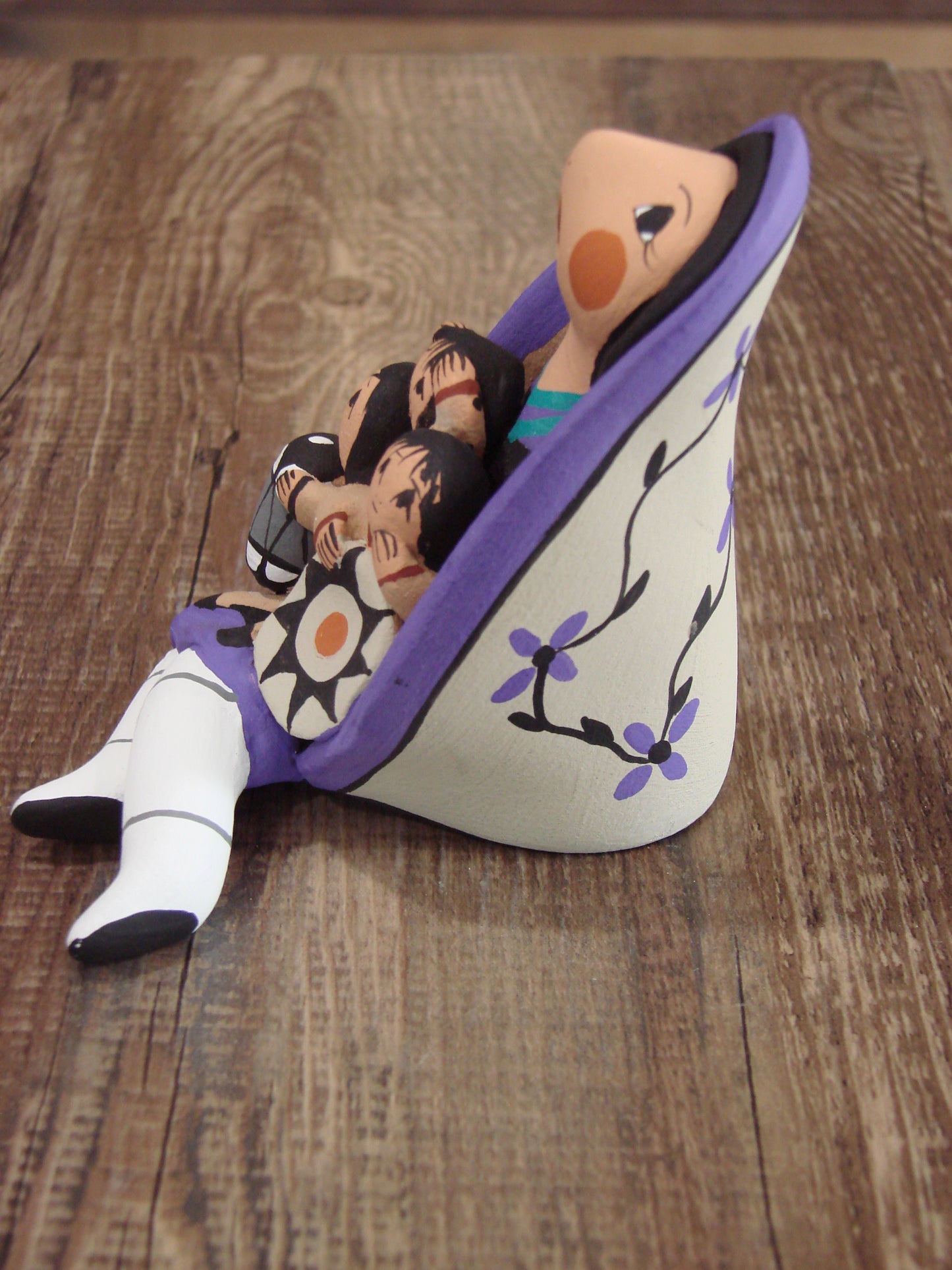 Native American Jemez Hand Sculpted Clay Storyteller by Lucero