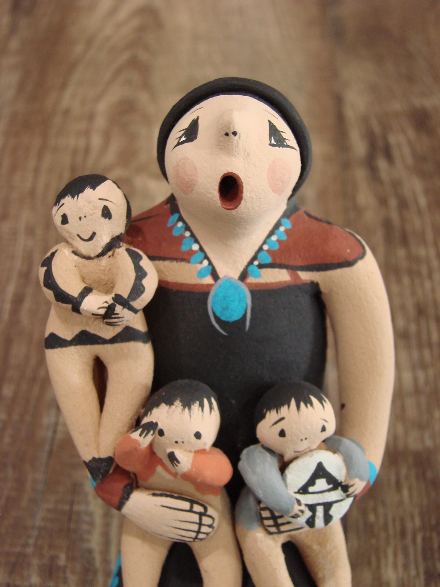 Native American Jemez Hand Sculpted Clay Storyteller by Lucero