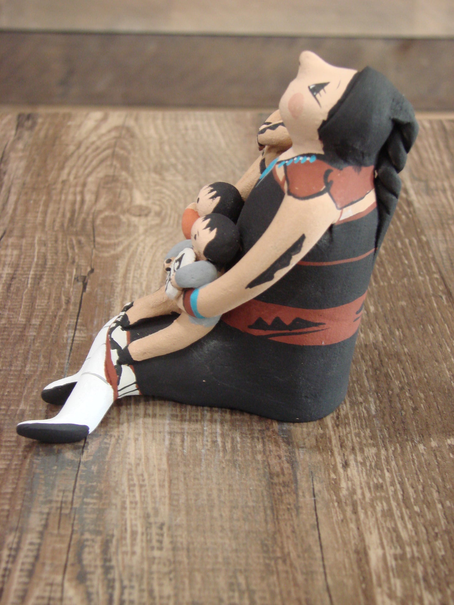 Native American Jemez Hand Sculpted Clay Storyteller by Lucero