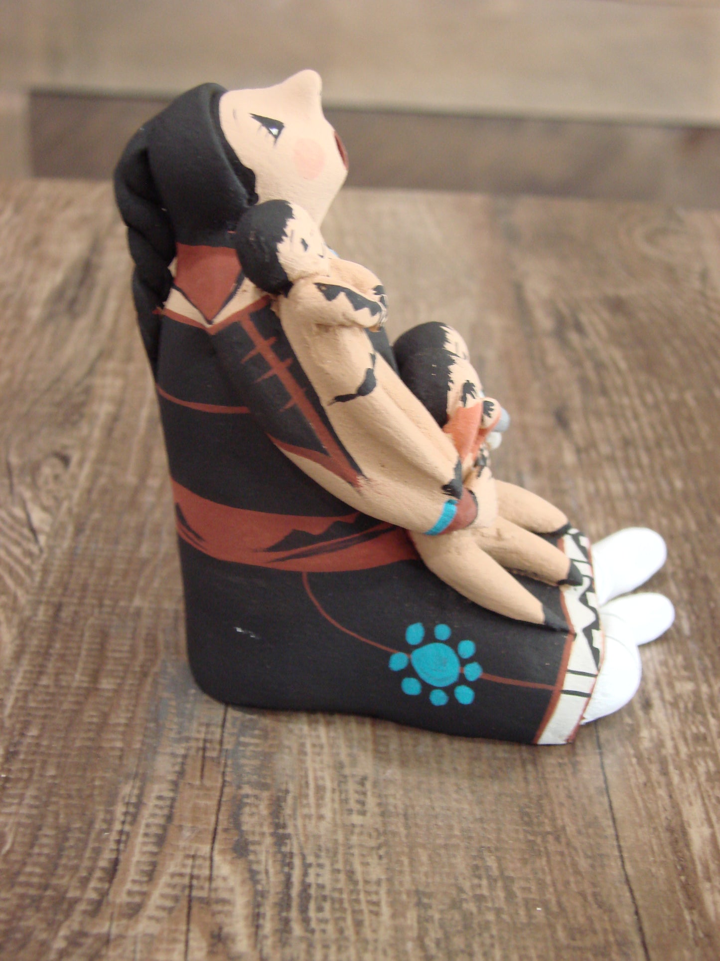 Native American Jemez Hand Sculpted Clay Storyteller by Lucero