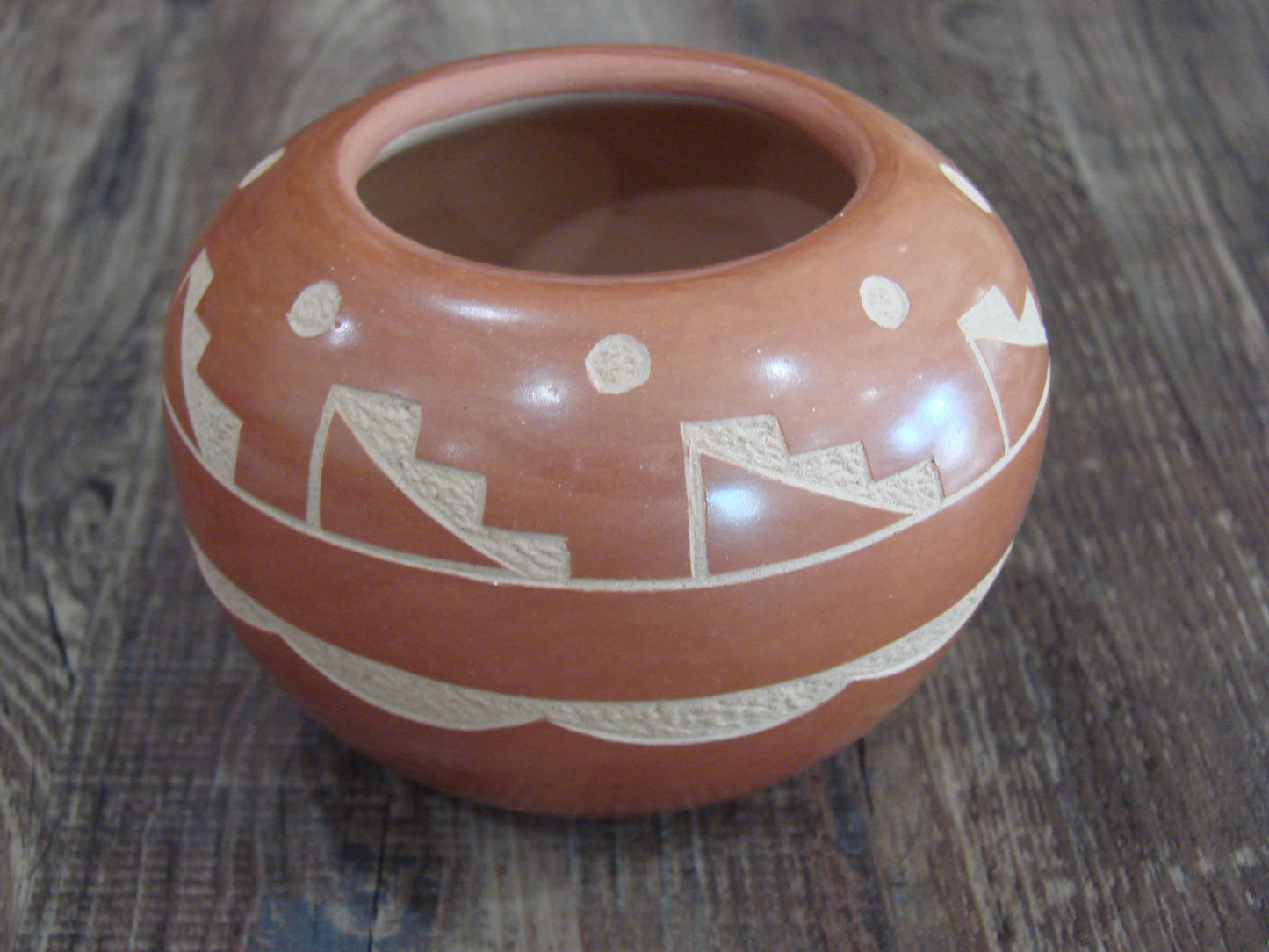 Native American Jemez Clay Hand Coiled Pottery Signed EDY