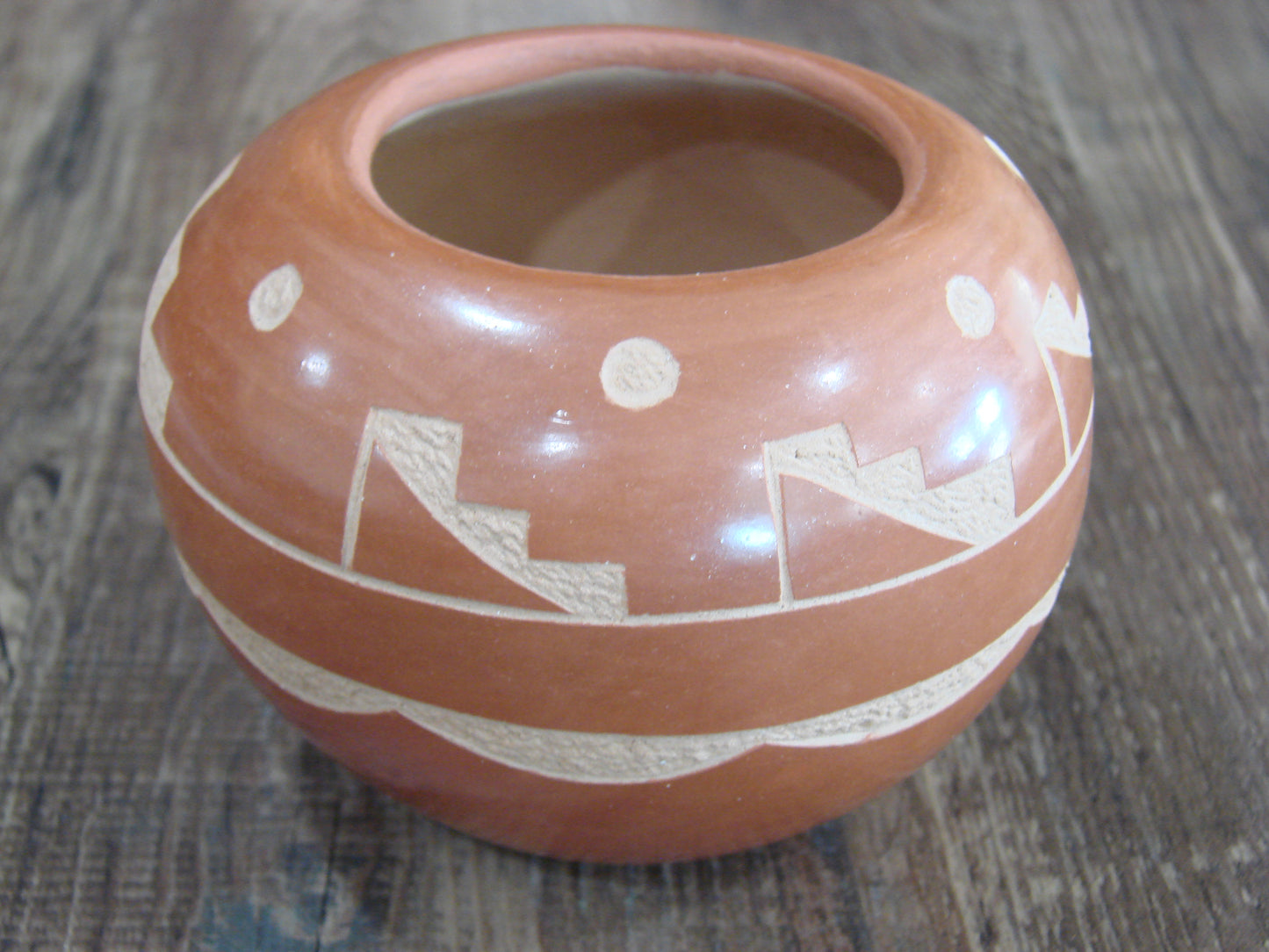 Native American Jemez Clay Hand Coiled Pottery Signed EDY
