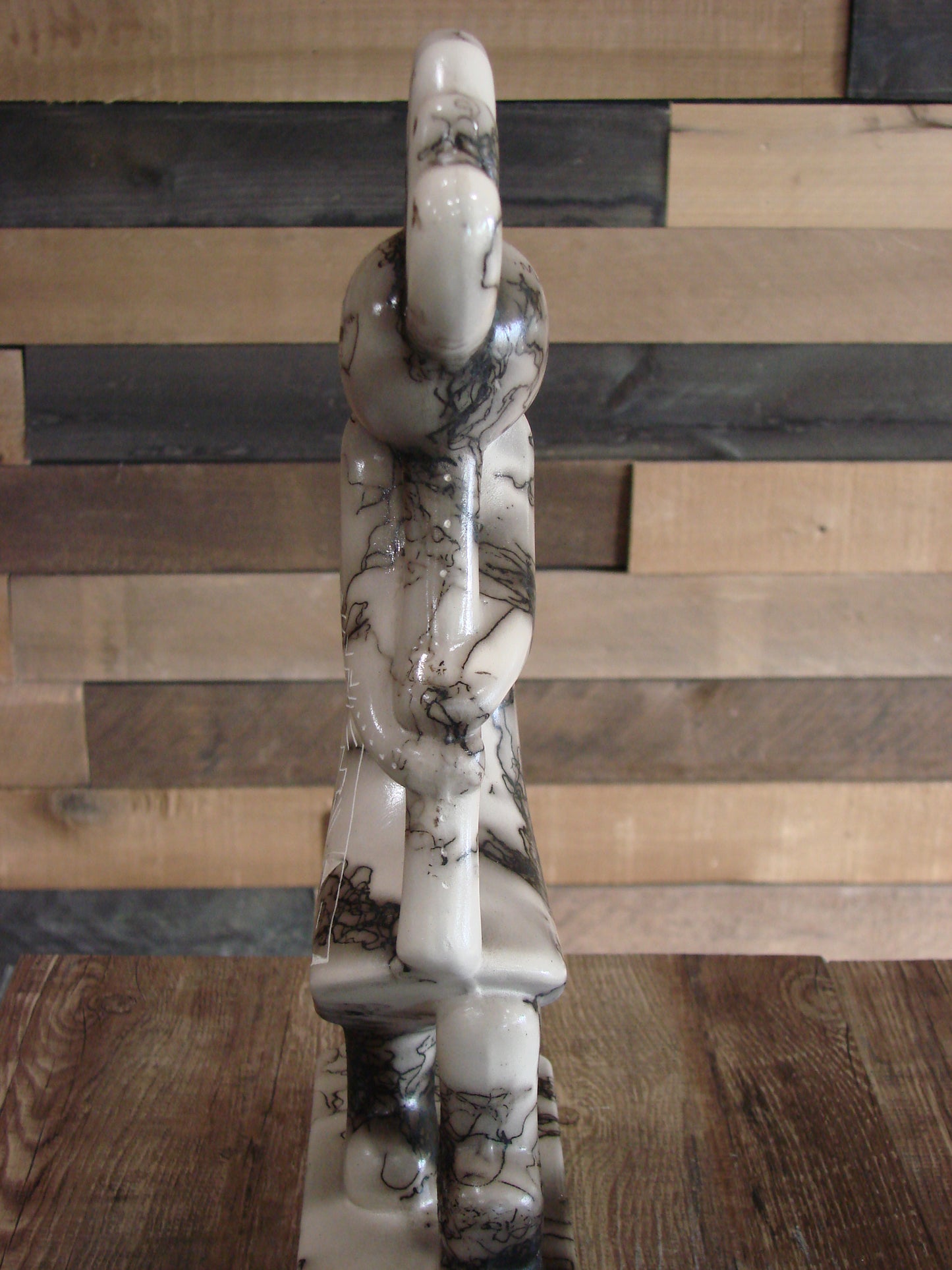 Native American Pottery Horse Hair Kokopelli Sculpture by Vail