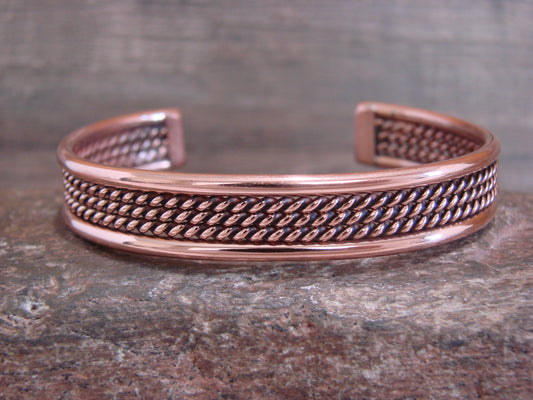 Native American Navajo Twisted Copper Bracelet by Elaine Tahe