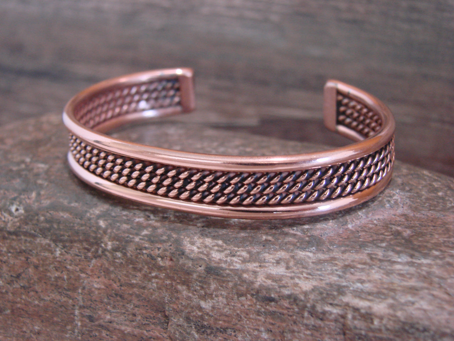 Native American Navajo Twisted Copper Bracelet by Elaine Tahe