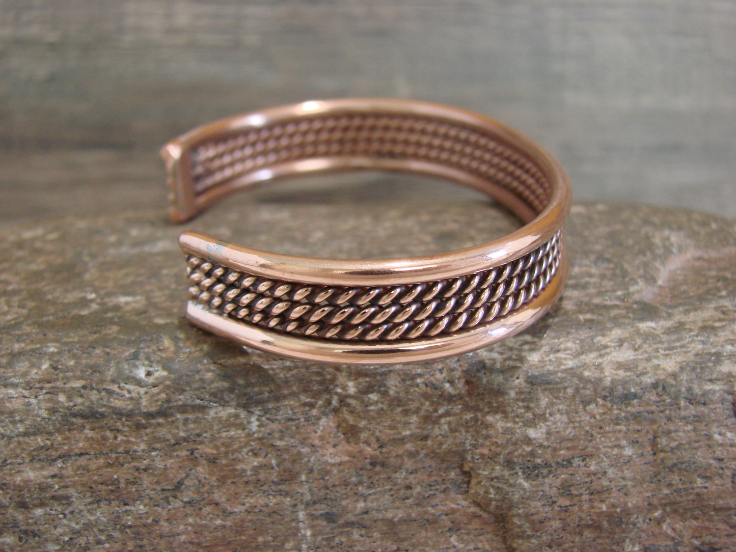 Native American Navajo Twisted Copper Bracelet by Elaine Tahe