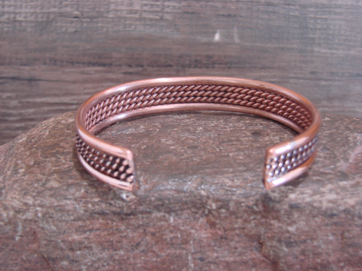 Native American Navajo Twisted Copper Bracelet by Elaine Tahe