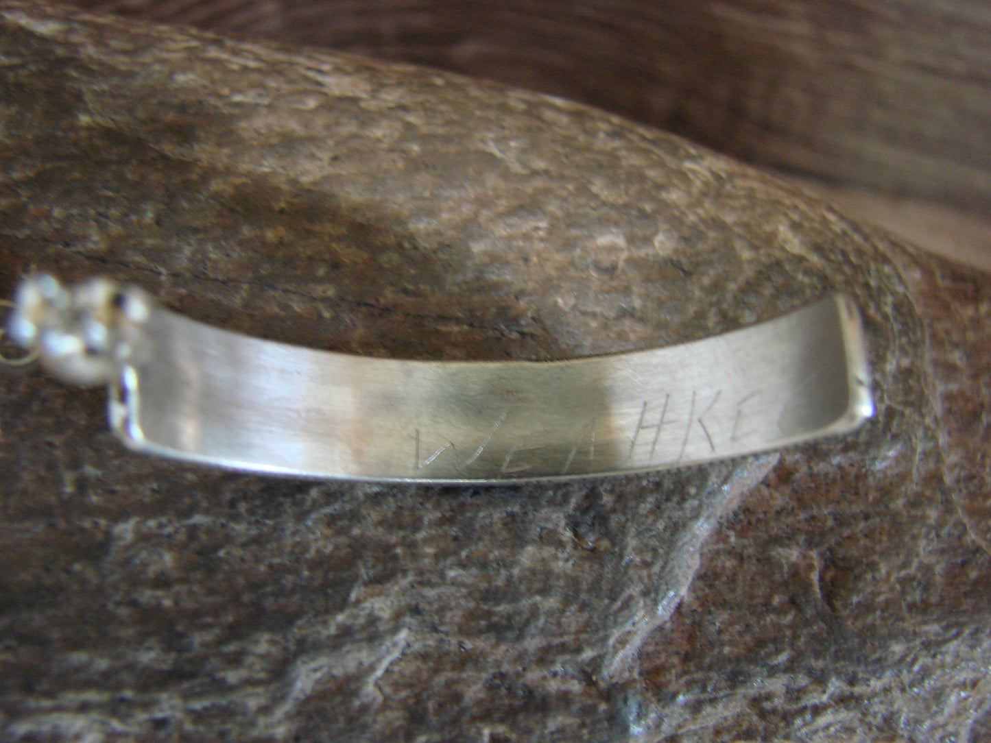 Native American Sterling Silver Multi Stone Inlay Half Hoop Post Earrings by Weahkee