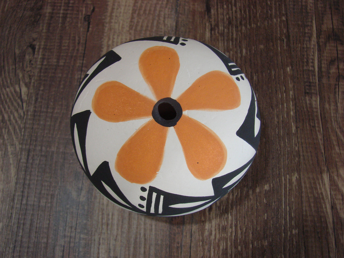Native American Acoma Indian Hand Painted Seed Pottery by Antonio