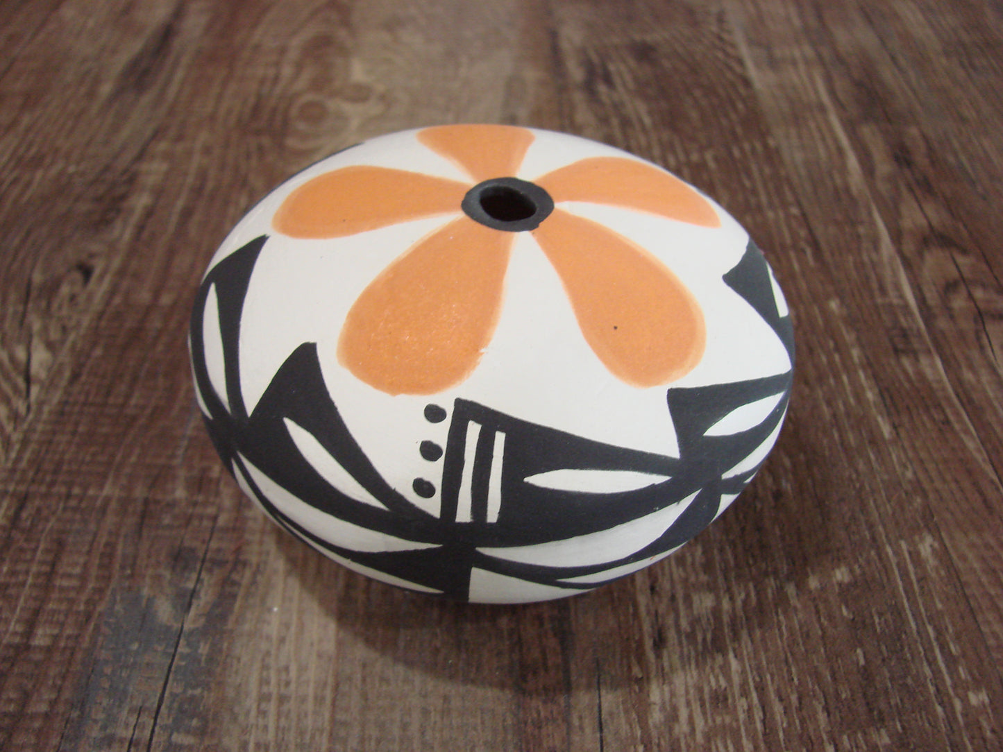 Native American Acoma Indian Hand Painted Seed Pottery by Antonio