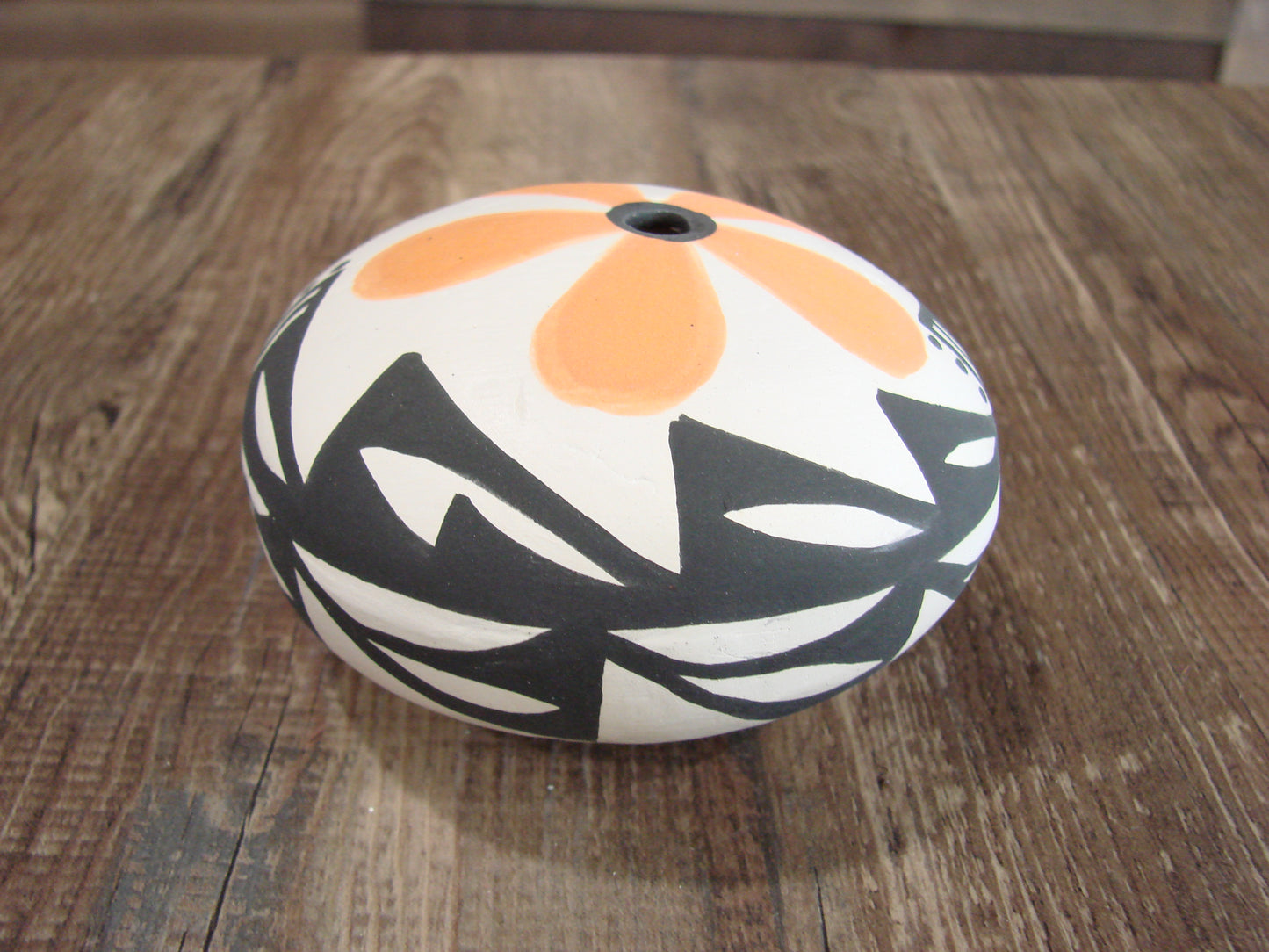 Native American Acoma Indian Hand Painted Seed Pottery by Antonio