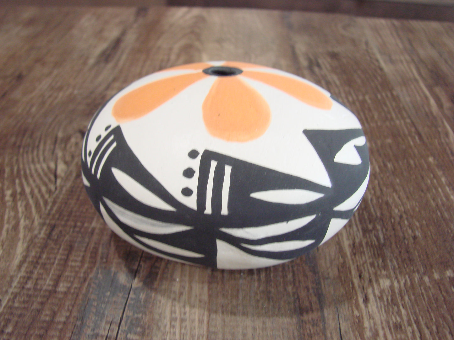 Native American Acoma Indian Hand Painted Seed Pottery by Antonio